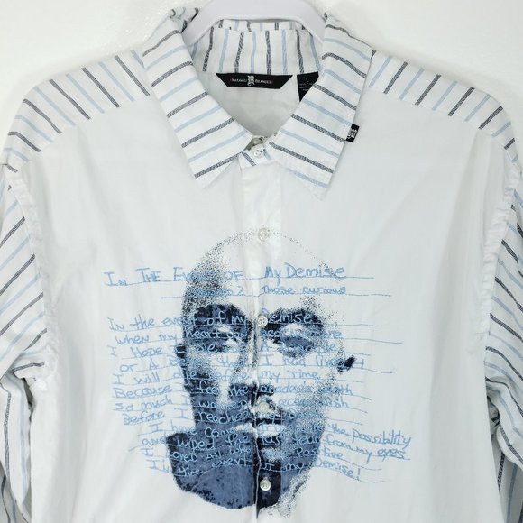 Tupac Hip Hop Button Up Dress Shirt French Cuff - Picture 1 of 7